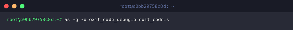 Assemble with debug symbols