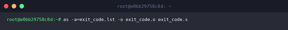 Generate assembly listing file