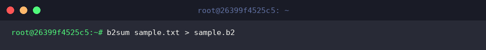 Exporting b2sum output to a checksum file