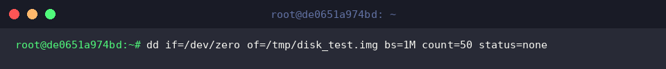 Allocating a 50MB virtual image file