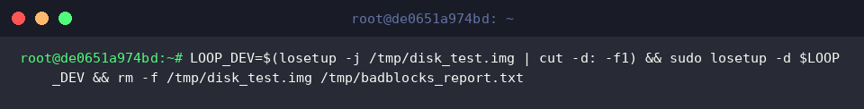 Tearing down loop device bindings and cleaning temporary artifacts