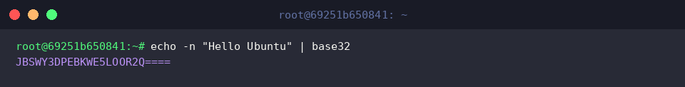 Piping string into base32