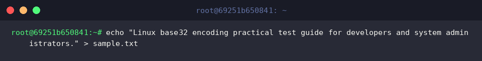 Generating test text file