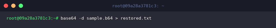 Decompressing base64 payload back to text file