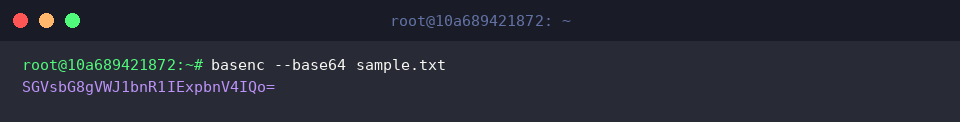 basenc –base64 sample.txt
