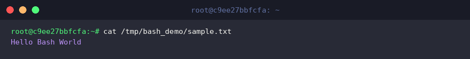 Reading sample text stream through cat