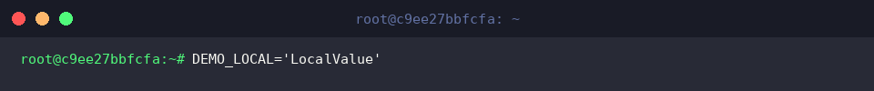 Defining unexported local shell variable