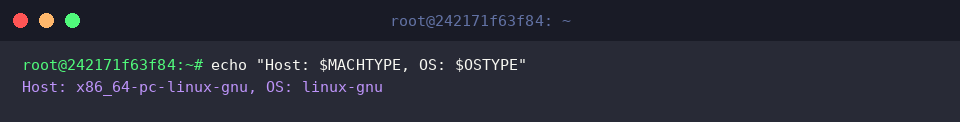 Querying MACHTYPE and OSTYPE shell variables