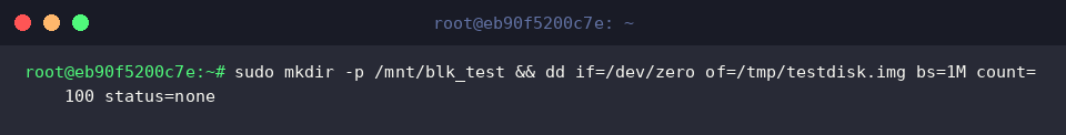 Allocating mount folder and creating disk image