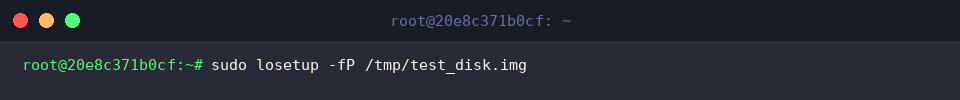 Attaching raw disk image to available loop device