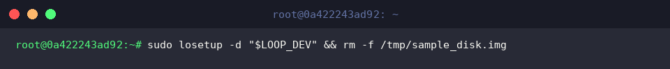 Detaching loop device and purging scratch image