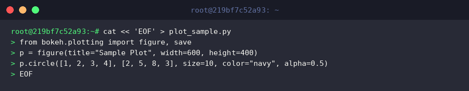 Writing sample scatter plot script to plot_sample.py
