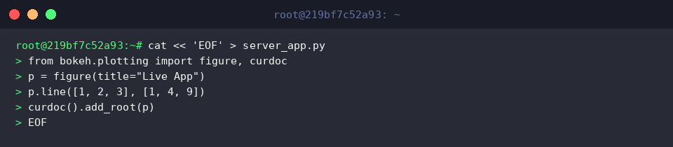 Creating dynamic Bokeh application script server_app.py