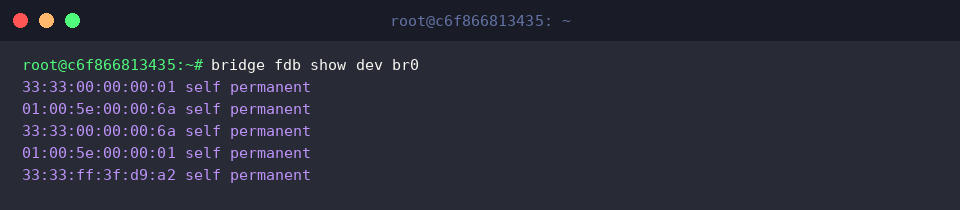 bridge fdb show dev br0