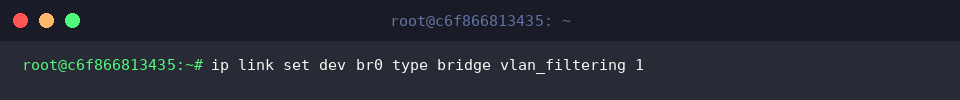 ip link set dev br0 type bridge vlan_filtering 1