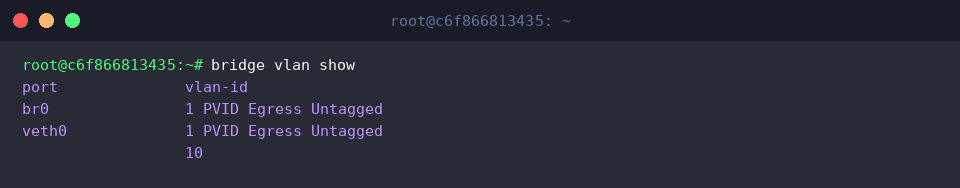 bridge vlan show