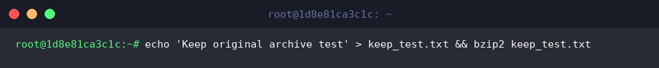 Creating sample archive for retention test