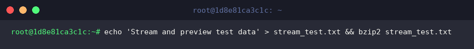 Creating archive for stream inspection