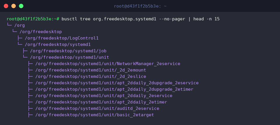 Navigating the systemd object path tree