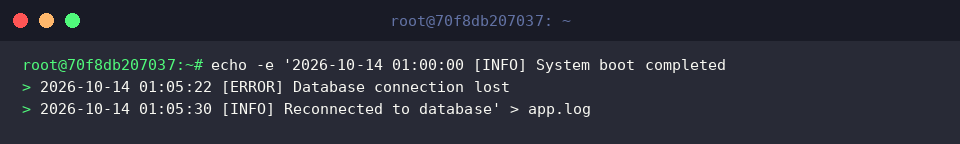 Generating mock application log file
