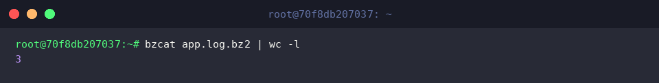 Counting total records inside bz2 archive with bzcat and wc