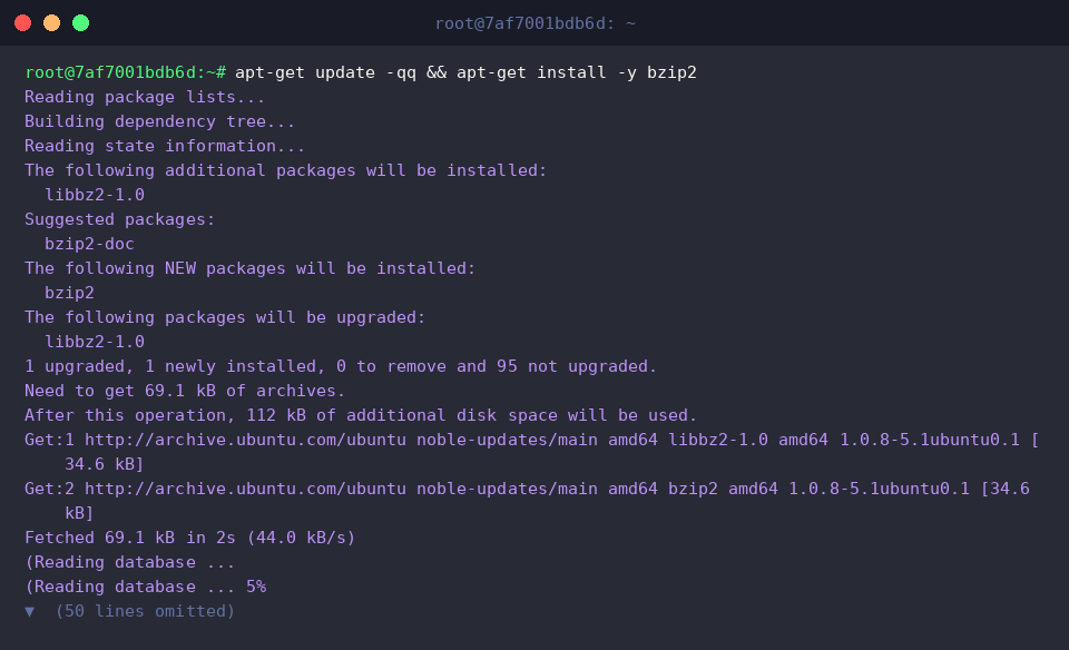 Install bzip2 utilities via apt