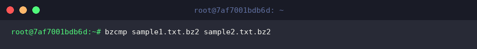 Run bzcmp on identical compressed files