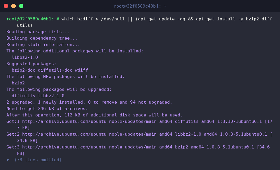 Verify installation of bzip2 and diffutils packages