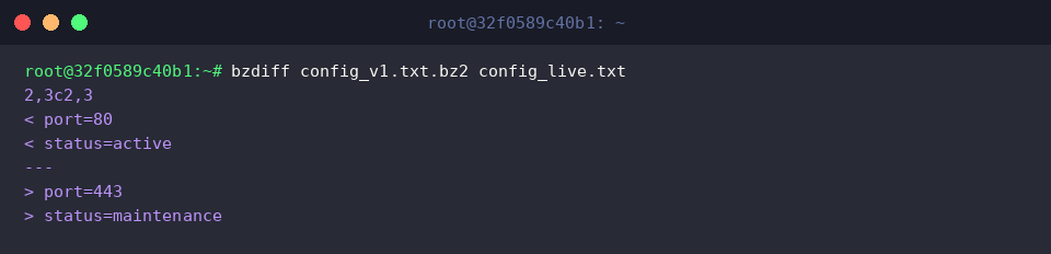 Execute bzdiff across an archive and an uncompressed text file