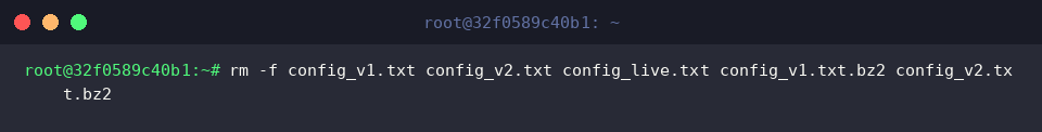Clean up temporary configuration files and compressed archives