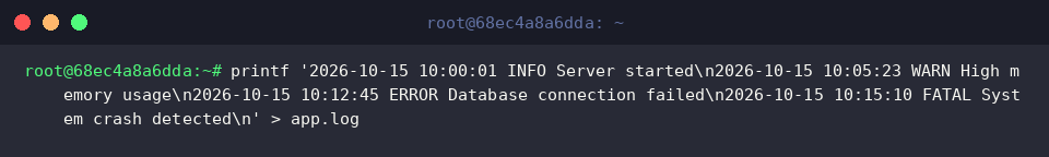 Generate the sample app.log data
