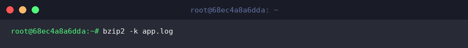 Compress the log using bzip2 while keeping the source file