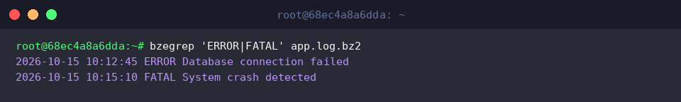 Match multiple error states using ERE alternation