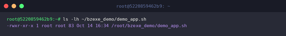 Checking baseline file size with ls