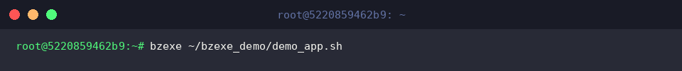 Running bzexe against demo_app.sh