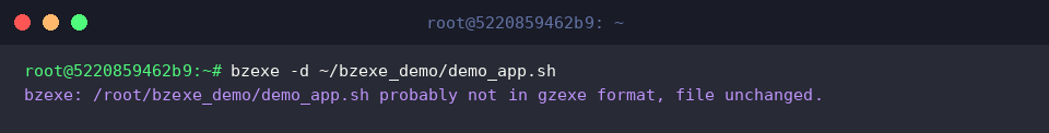 Attempting decompression via bzexe -d