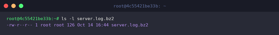 Verifying archive creation with ls