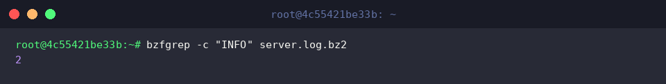 Aggregating total matching lines using -c option