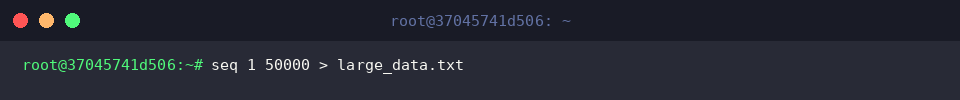 Creating sequential number dataset for benchmarks