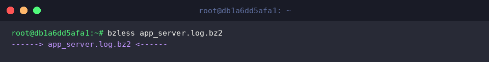 Interactive terminal view of compressed log data inside bzless