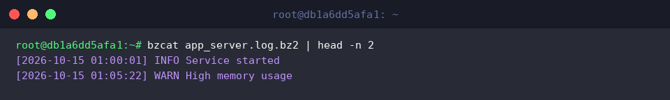 Piping decompressed stdout from bzcat into head