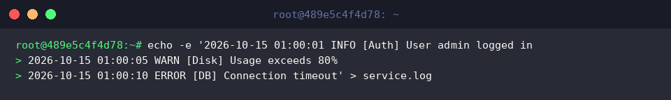 Generating mock service log entries
