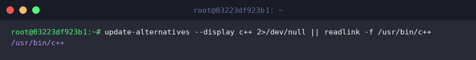 Resolving final compiler target using update-alternatives and readlink