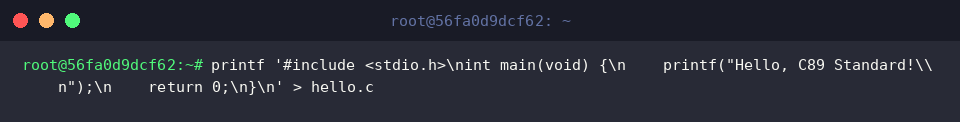 Generate hello.c source file