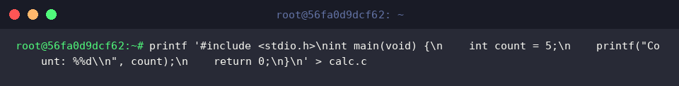 Create calc.c source file