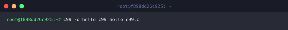 Compiling hello_c99.c with the c99 command