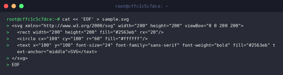 Generate sample SVG graphic with cat