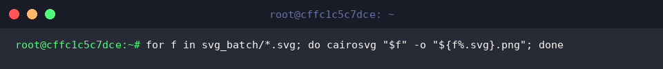 Run Bash loop for automated SVG to PNG conversion