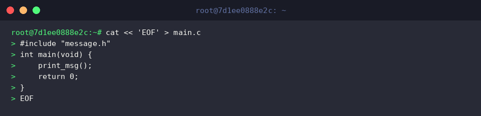 Writing entry point main.c