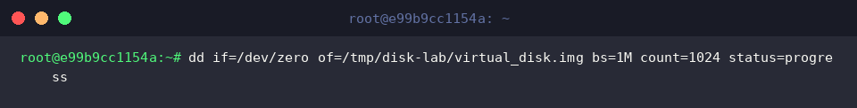 Allocating a 1GB raw disk image with dd
